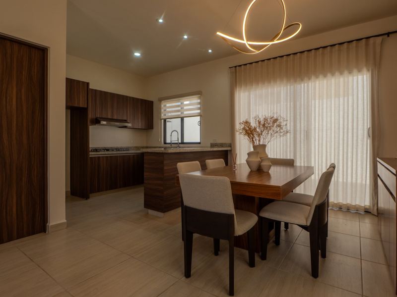 Comedor y cocina del modelo San Jorge